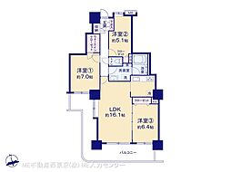 フォーラスタワー所沢 3LDKの間取図画像