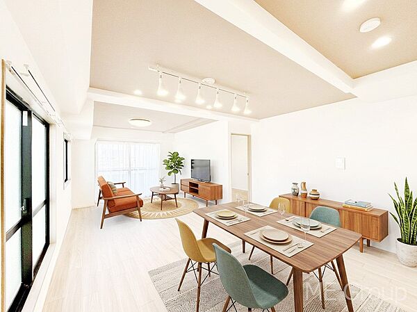 落ち着いた雰囲気のリビングは家族みんなの快適空間です　※家具はCGです