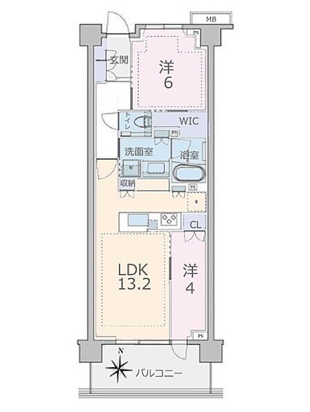 2LDK 間取り
