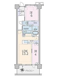 パークシティー高田馬場 2LDKの間取図画像