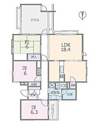 ハイツ上鷺宮 3LDKの間取図画像