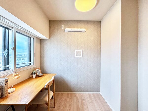 アクセントクロスがお部屋全体を明るい印象にしてくれます