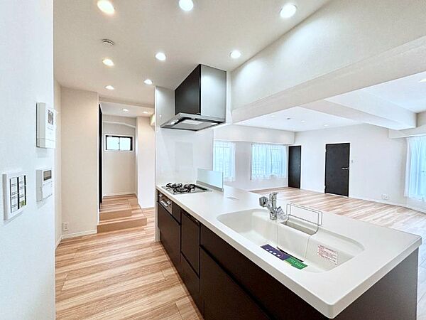 食洗機・浄水器・3ツ口コンロなどデザイン性も機能性も兼ね備えたシステムキッチン！