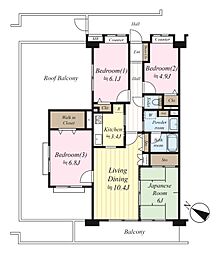グリーンコーポ鶴瀬 4LDKの間取図画像