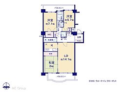 ガーデンハイツ小平1番館 3LDKの間取図画像