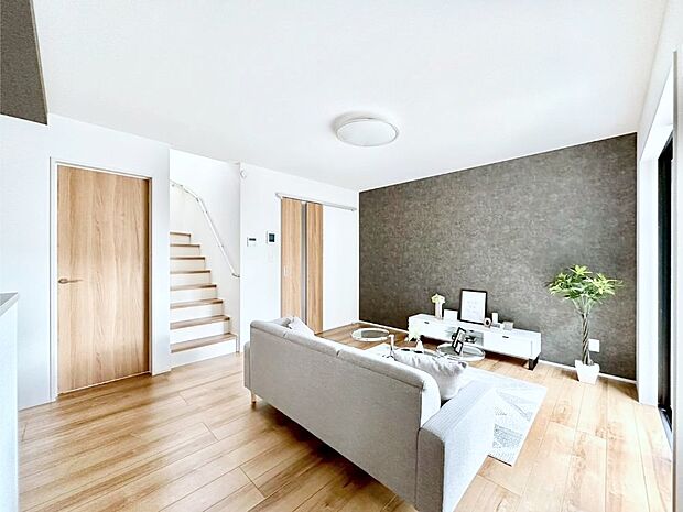 内装 リビング階段、毎日大切な家族とコミュニケーションがとれる家族思いの間取り