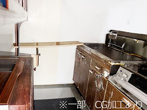 落ち着きある雰囲気のキッチンで家事も楽しく！　※一部CG加工あり