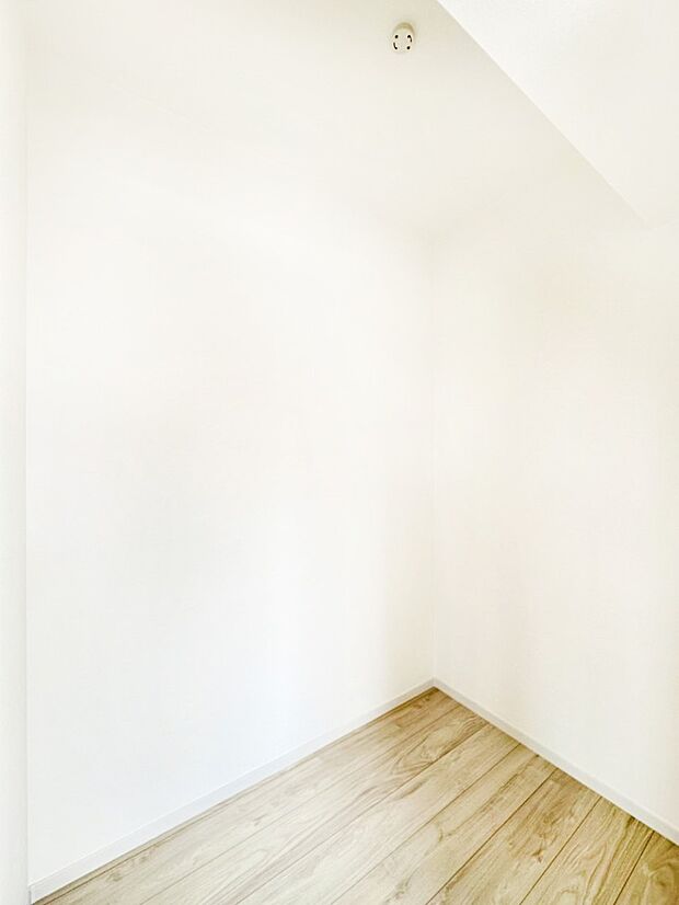 洋室のWIC。奥行きがあるので厚手の衣類もすっきり収まります。