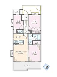 クリオ三鷹伍番館 3LDKの間取図画像