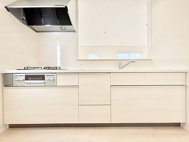 リビングで遊ぶお子様を見守りながらお料理ができる対面キッチン