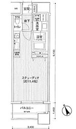 プラハ湘南藤沢ブリエ ワンルームの間取図画像