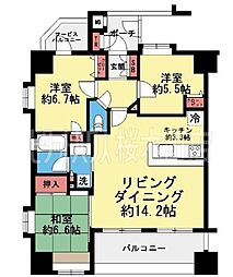 アトランティスホンアツギ2 3LDKの間取図画像
