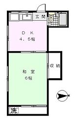 コーポ持丸 1Kの間取図画像
