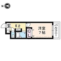 近江鉄道近江本線 八日市駅 4kmの賃貸マンション 3階1Kの間取り
