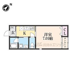 レジーナ 1Kの間取図画像