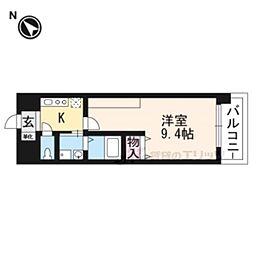 JR東海道・山陽本線 南草津駅 徒歩28分の賃貸マンション 2階1Kの間取り