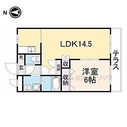JR北陸本線 長浜駅 3.6kmの賃貸マンション 3階1LDKの間取り