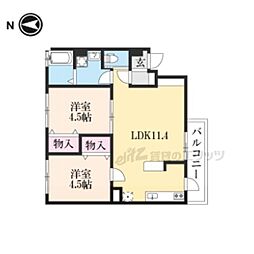 JR北陸本線 長浜駅 バス22分 山階下車 徒歩4分の賃貸アパート 2階2LDKの間取り