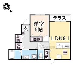 Ｖｉａ　Ｌｕｃｅ 1階1LDKの間取り