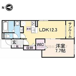 ウッドヴィレッジ甲南SOUTH 1階1LDKの間取り