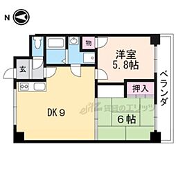 JR草津線 甲西駅 徒歩36分の賃貸マンション 1階2DKの間取り