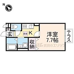 サルドセジュール 1階1Kの間取り