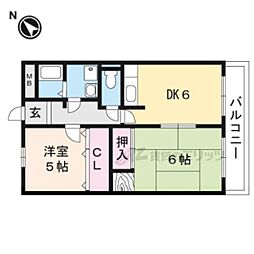 ベルエーヌ2 2DKの間取図画像