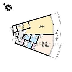 琵琶湖アーバンリゾート1番館 1LDKの間取図画像