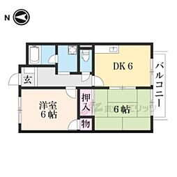 リバティハイツ 2DKの間取図画像