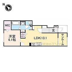 近江鉄道近江本線 五箇荘駅 徒歩12分の賃貸アパート 1階1LDKの間取り