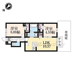 Ｄ−ｒｏｏｍ　Ｂｒｌｌｉａｎｔ 1階2LDKの間取り