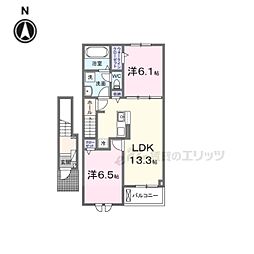 ベアリーガーデン 2LDKの間取図画像