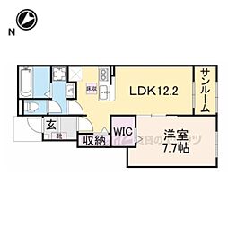 カルムメゾンＫ・I 1階1LDKの間取り