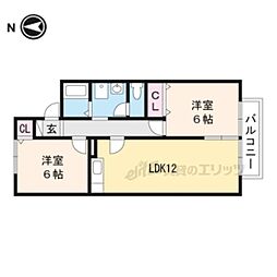 JR北陸本線 米原駅 徒歩5分の賃貸アパート 2階2LDKの間取り