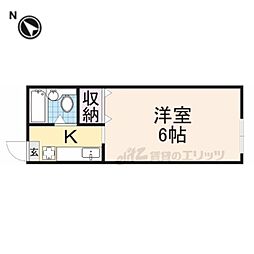 コスモハイツ 2階1Kの間取り