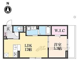 JR北陸本線 長浜駅 徒歩34分の賃貸アパート 1階1LDKの間取り