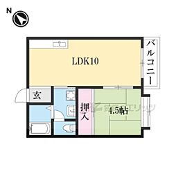 ハイムＣＨＩＥ 1階1LDKの間取り