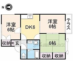 メゾンルミエール 2階3DKの間取り