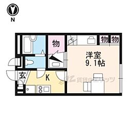 レオパレスヴェラ　ビスタ 201 2階1Kの間取り