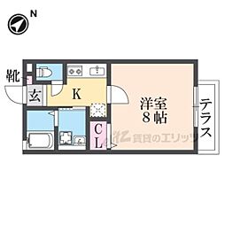 クレアール 2階1Kの間取り