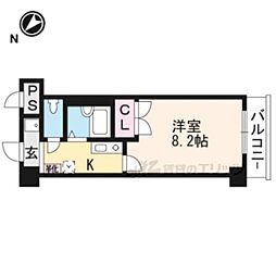 JR東海道・山陽本線 南草津駅 バス15分 クレスト草津下車 徒歩1分の賃貸マンション 8階1Kの間取り