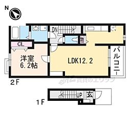 アニメート・トクヨーＰａｒｔII 2階1LDKの間取り