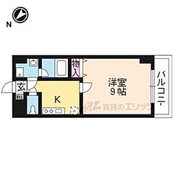 JR東海道・山陽本線 南草津駅 徒歩7分の賃貸マンション 9階1Kの間取り