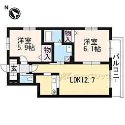 メゾン久保 2階2LDKの間取り