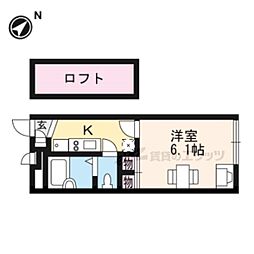 レオパレス芹美武 2階1Kの間取り