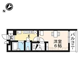 レオパレス近江八幡 2階1Kの間取り