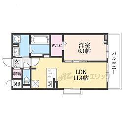 ノルド フィウーメ 1LDKの間取図画像