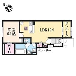 アリビオ2 1LDKの間取図画像