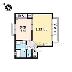 サニーコートA 1LDKの間取図画像