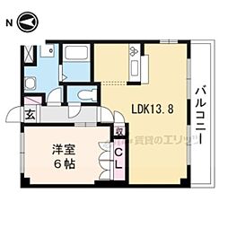 メゾントレント 1LDKの間取図画像